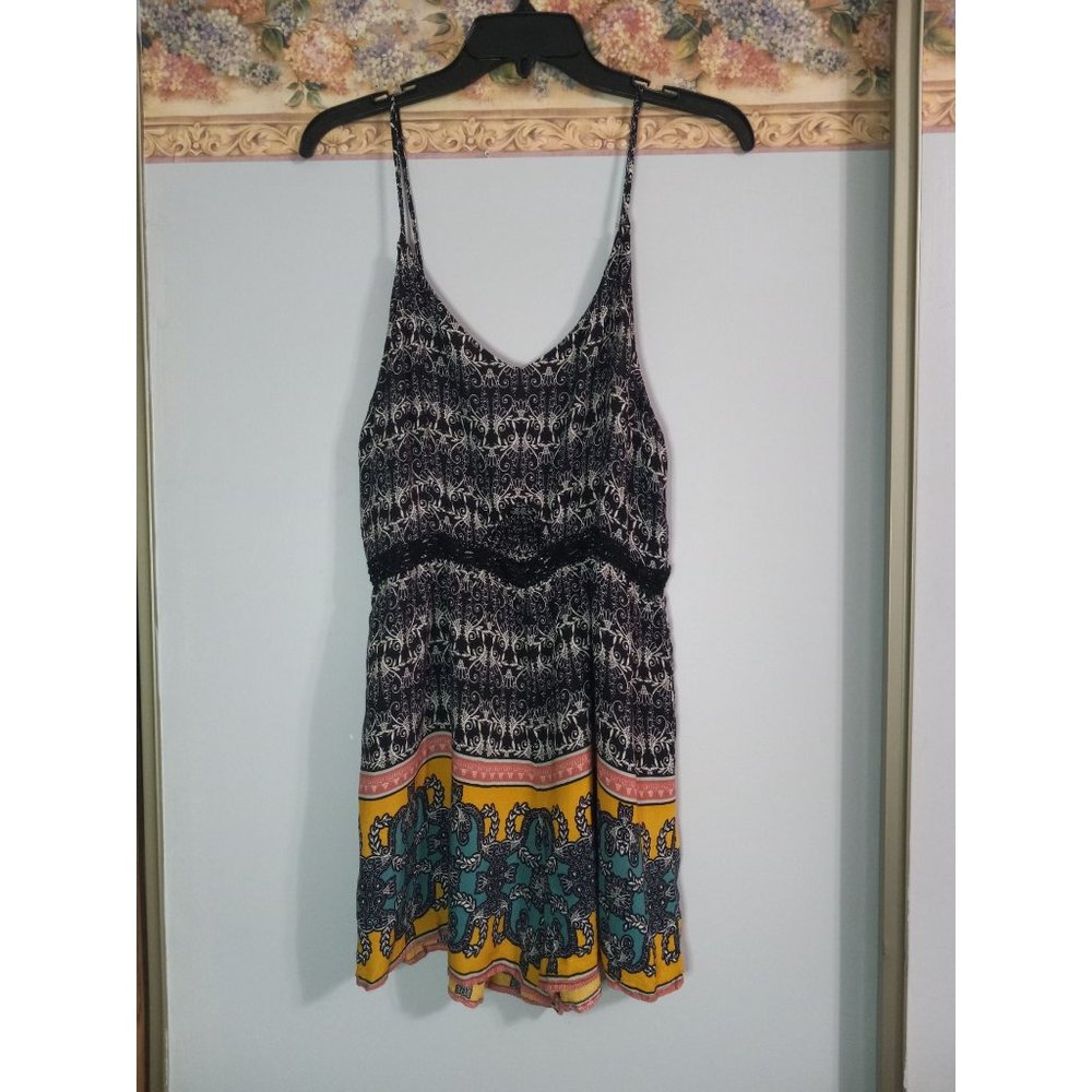 Ganji LA Large Multicolor Boho Keylet Crochet Casual Comfort Romper